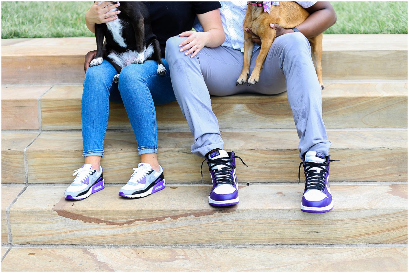 matching shoes for an engagement session 