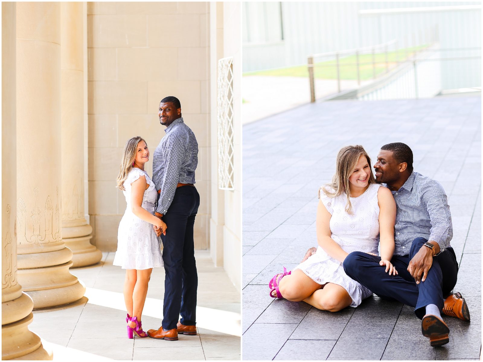 mixed race couple - engagement photographer kansas city