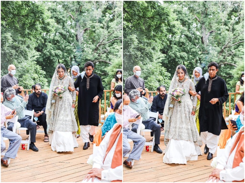 dad walking bride down the wedding aisle 