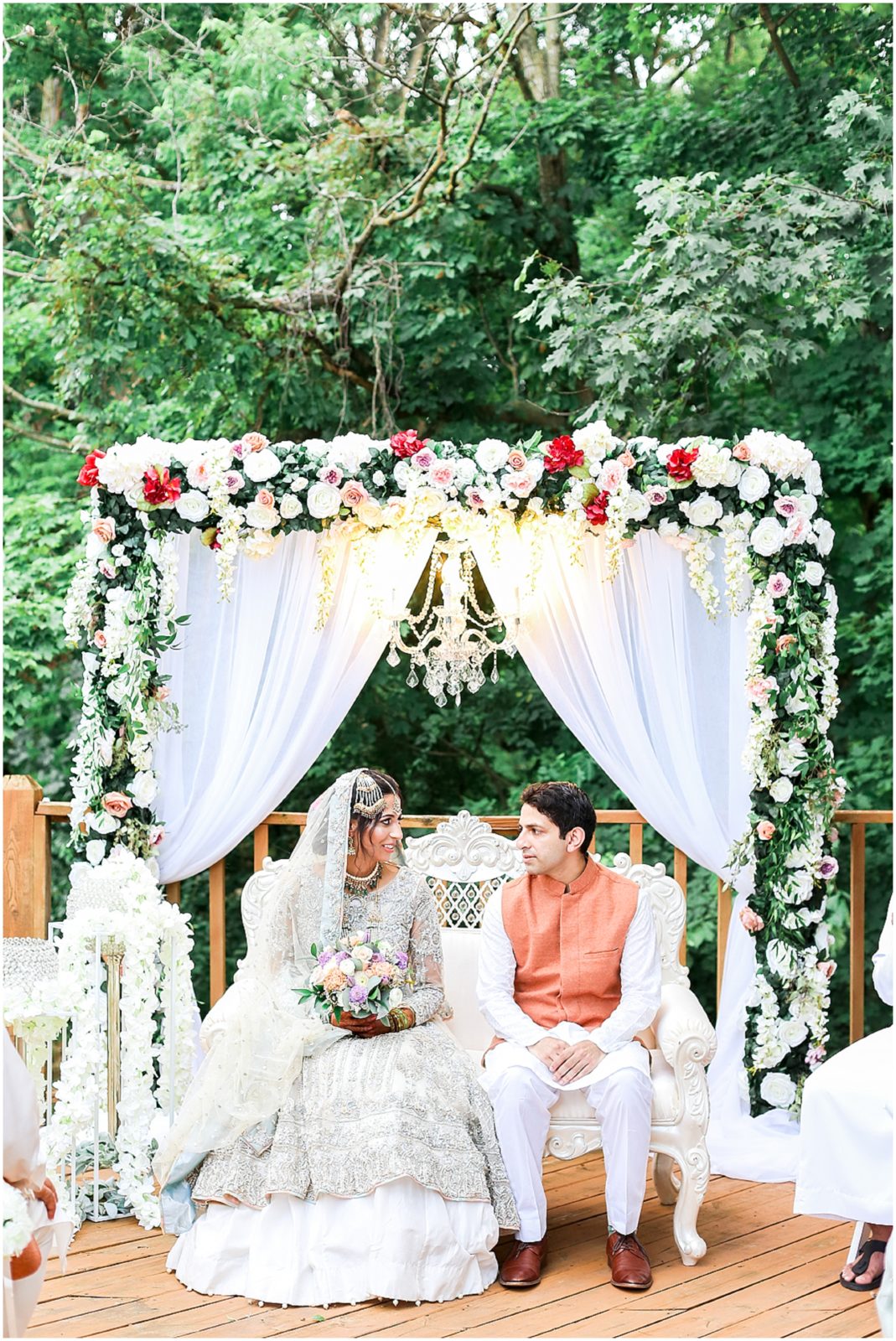 bride and groom at their nikkah - Indian Pakistani Punjabi Wedding Ceremony Nikkah - St. Louis Missouri - STL - Kansas City based Wedding Photographer - Four Seasons Wedding - Hennah Party - Islamic Wedding Ceremony - Mariam and Amaad's Intimate Backyard Wedding 