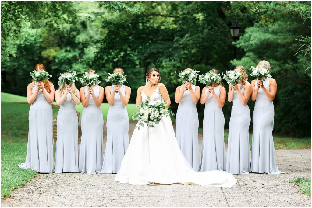 Wedding Day Timeline + Kansas City Wedding Planner & Wedding Venues | The Hawthorne House Wedding | Mariam Saifan Photography | Wild Hill Flowers | White Flowers and Blue Bridesmaids Dresses