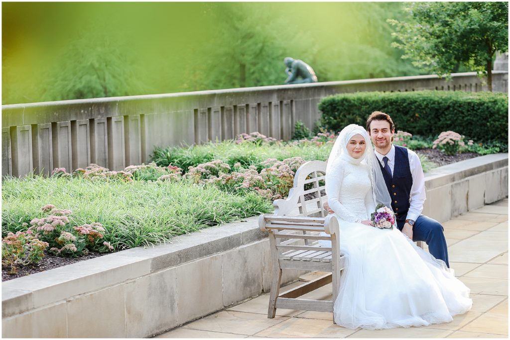 turkish muslim bride and groom at nelson atkins museum 