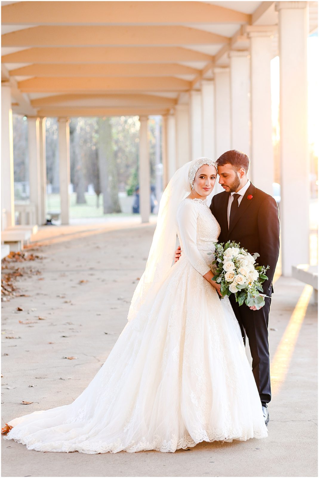 St. Louis Art Museum - STL Muny - St. Louis Missouri Wedding Photos at the muny with hijab muslim arab bride 