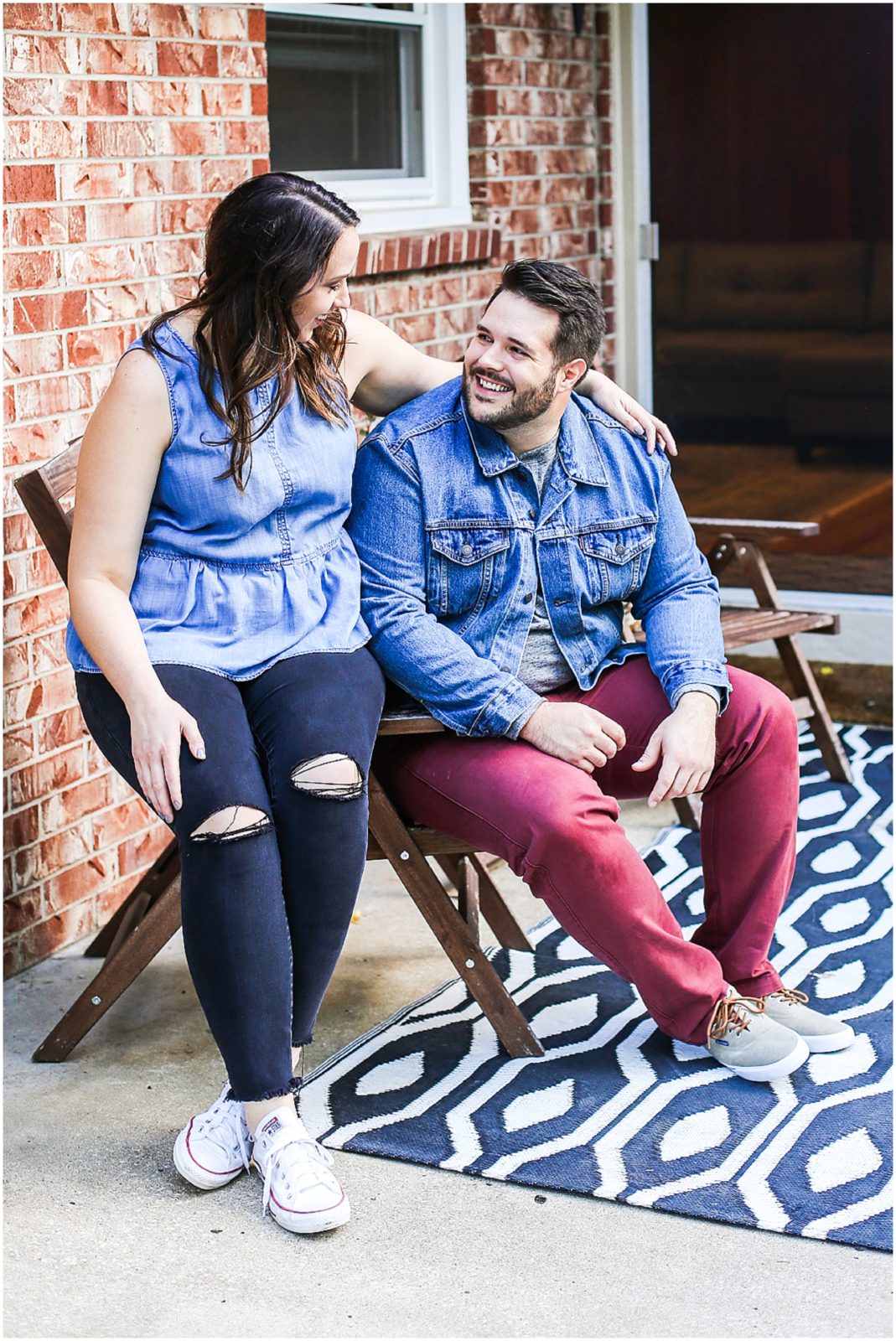 cute engagement photos at home session - kansas city engagement photographer