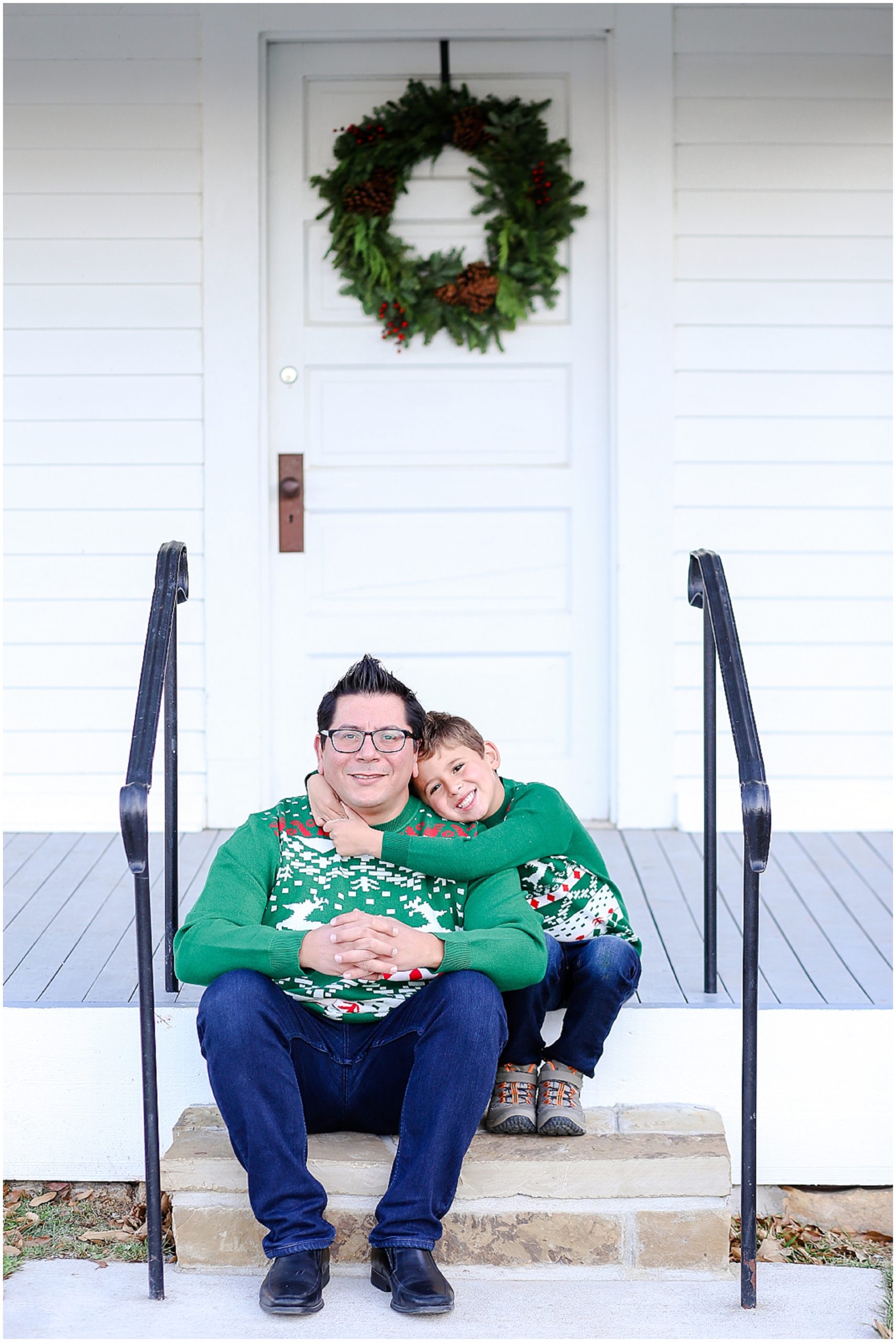 father son christmas photo