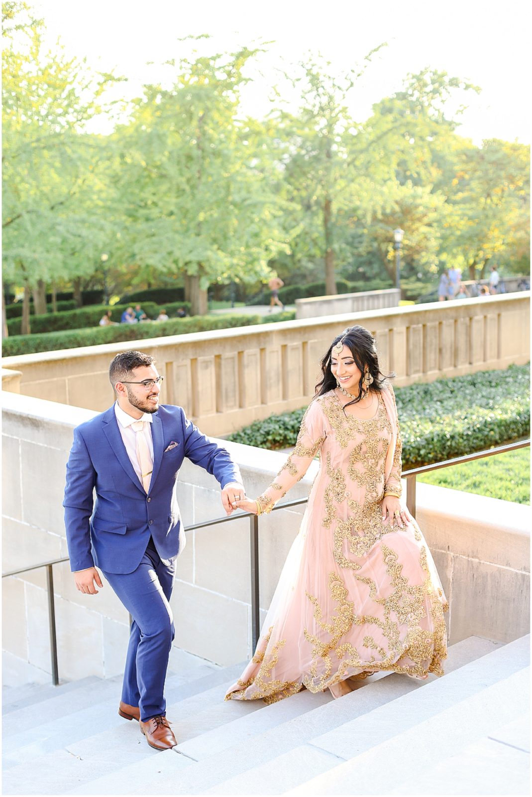 beautiful light and airy engagement photos - kansas city wedding photographer - pakistani indian wedding 