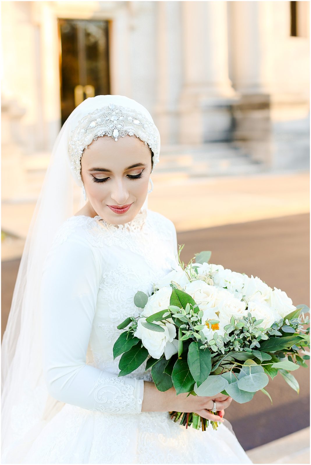 hijabi muslim bride - arab wedding at st. charles convention center in st. louis missouri - stl wedding photographer from kansas city 