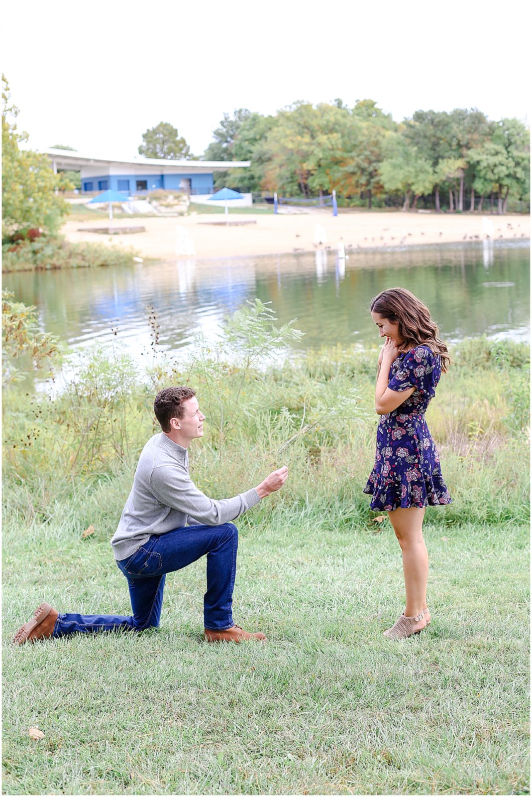 proposal at shawnee mission park - wedding ring