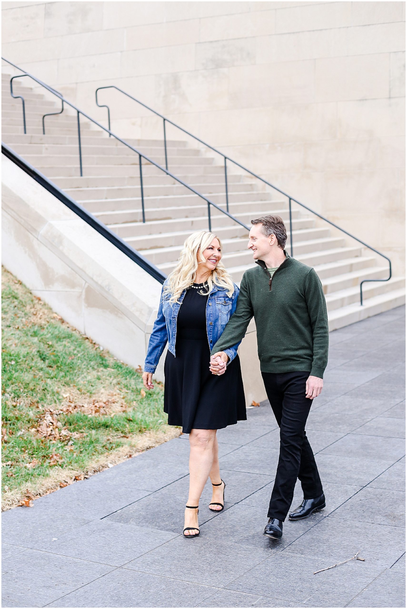 liberty memorial kansas city walking engagement photos