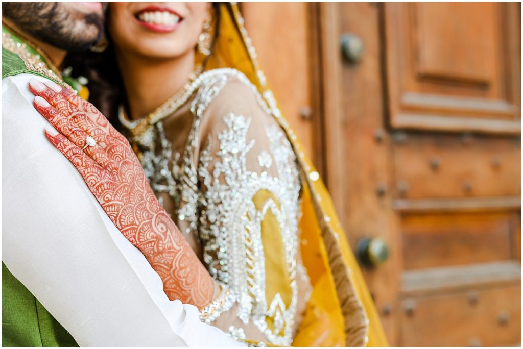 hennah mendhi on brides hands