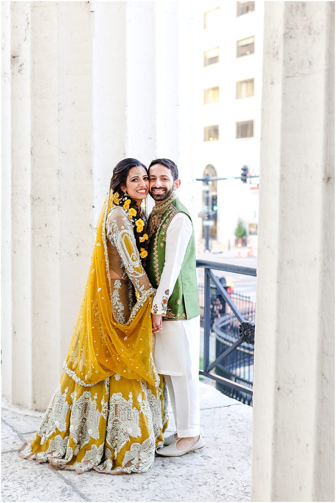 couple between columns for photo at stl arch