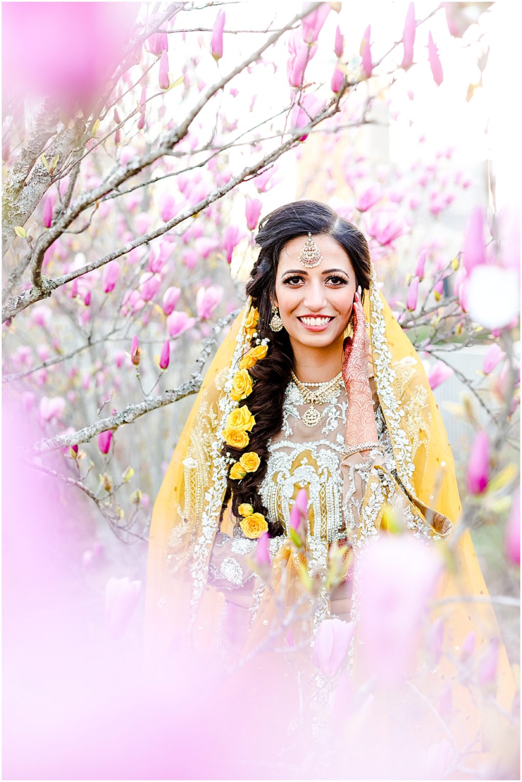 Hyatt Regency St.Louis at the Arch - four seasons - kansas city - st. louis - bride in spring tree for her henna mehndi wedding reception