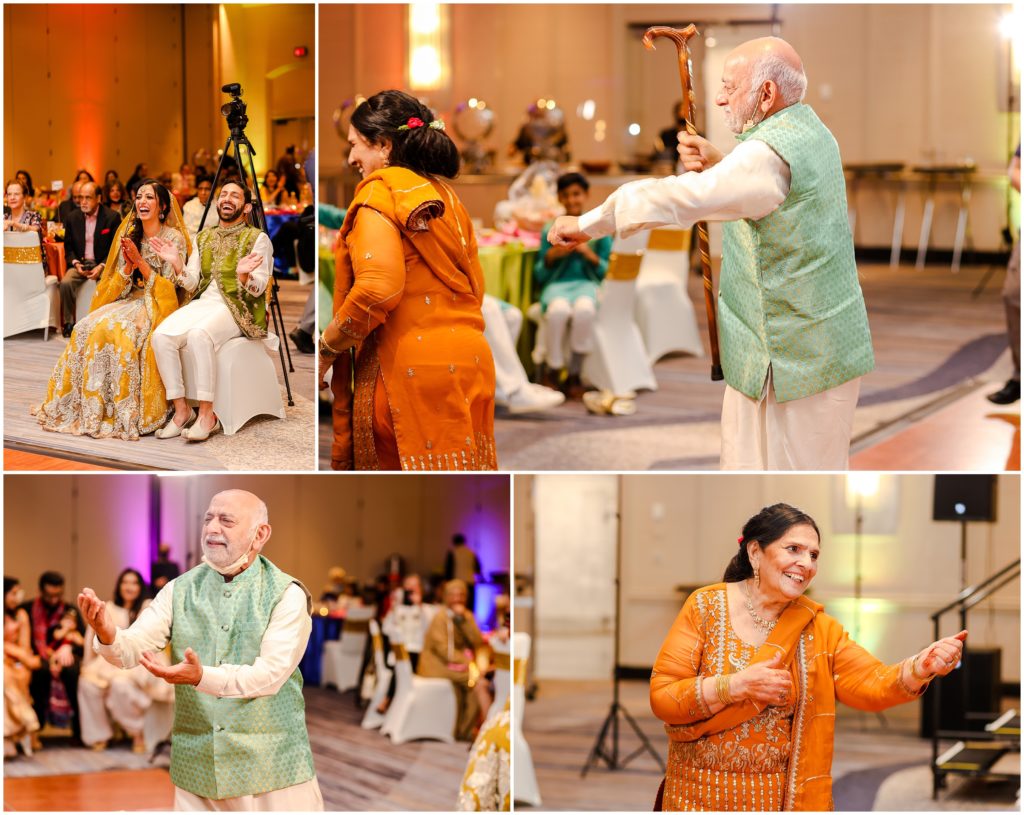 parents dancing at mehndi