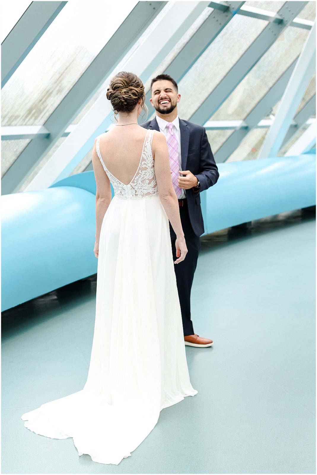 Westin Crown Center Wedding Photos in Kansas City - first look