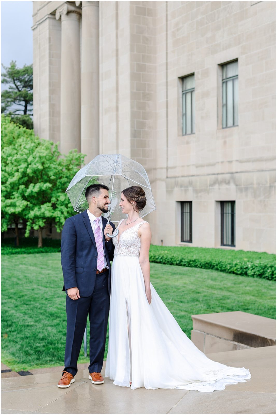 happy couple in rain