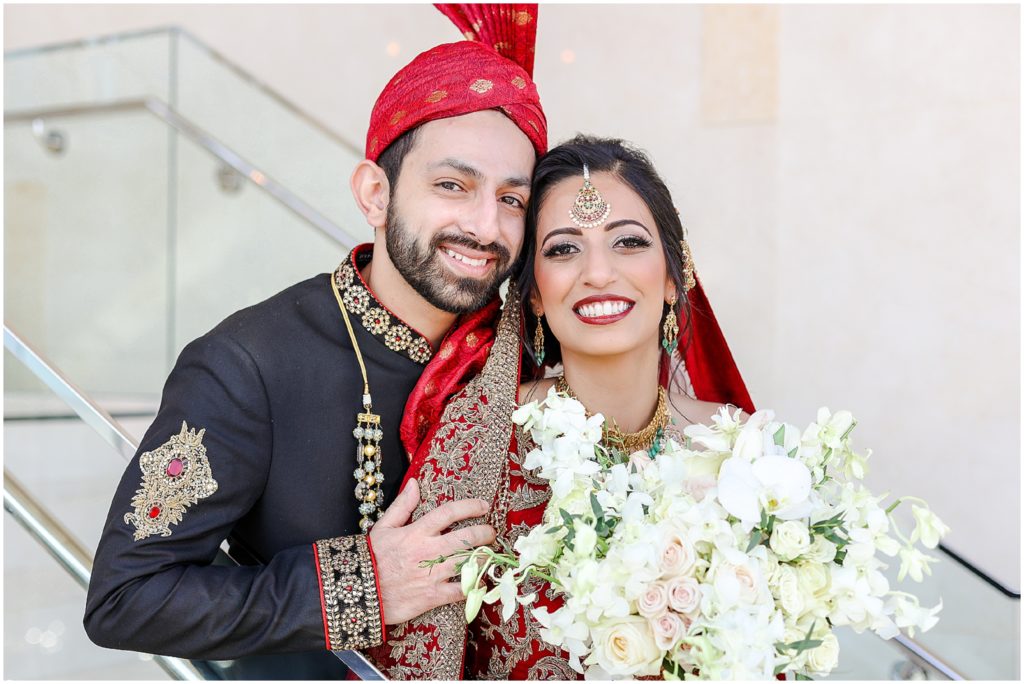 bride and groom portraits - four seasons stl 