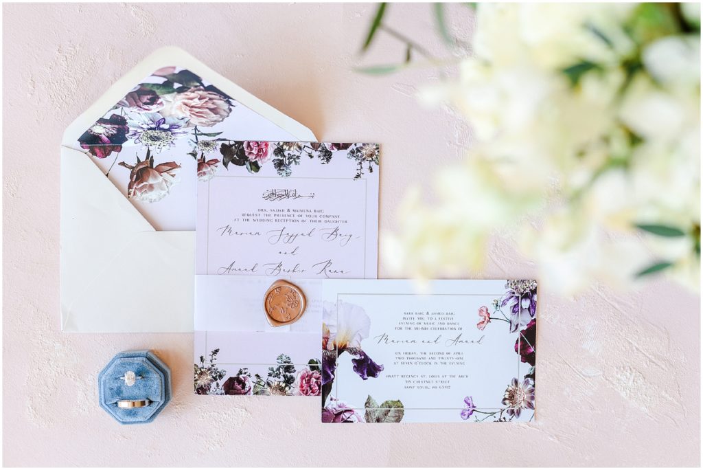 Wedding suite invitations and wedding ring - four seasons stl