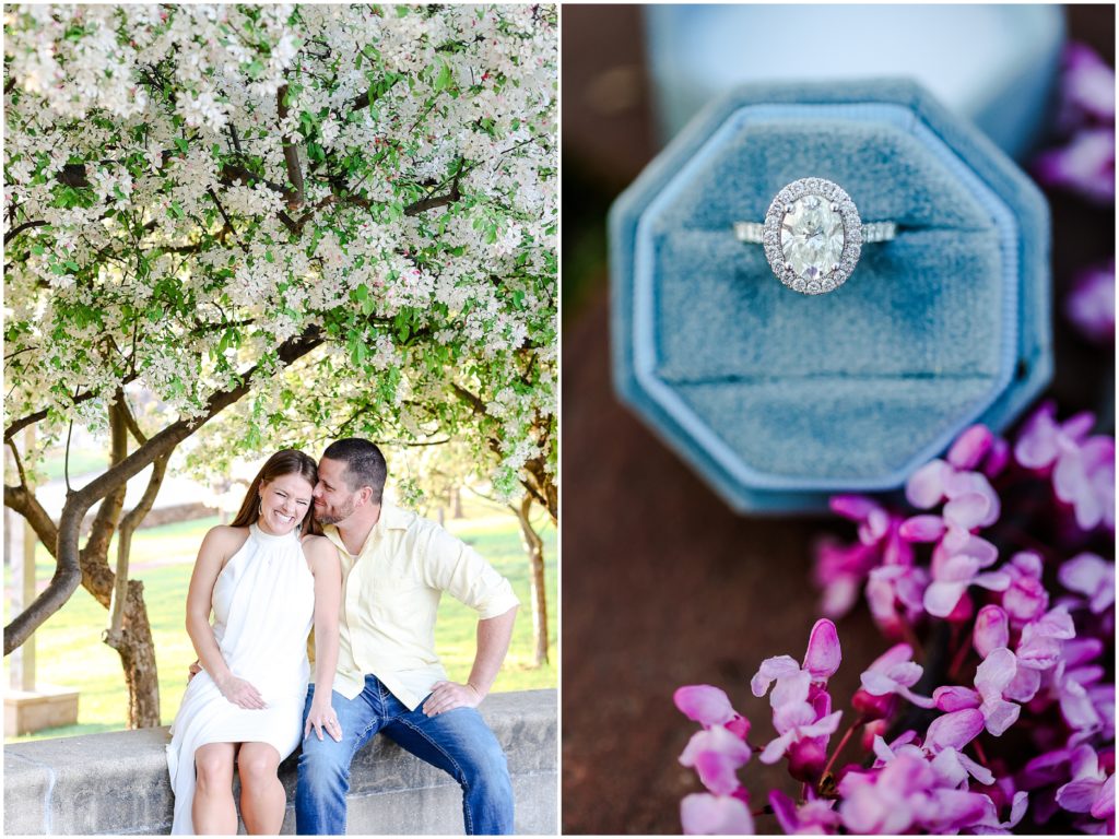 engagement ring in blue box