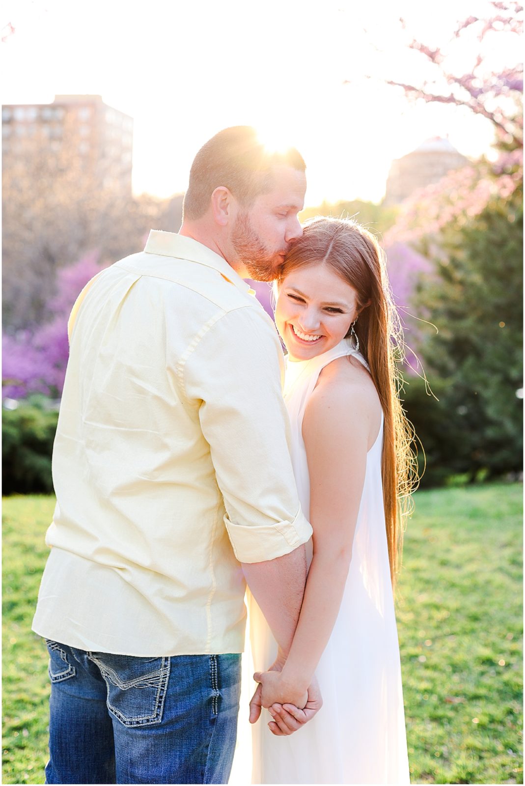 sunset engagement photos in kansas city