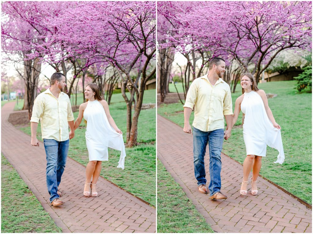 spring engagement photos in kansas city