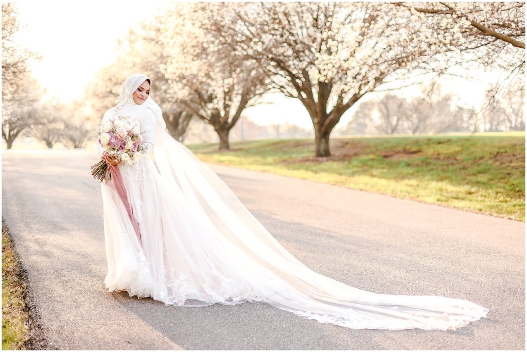 beautiful arab Egyptian muslim bride - bridal portraits - wedding photos at shawnee mission park