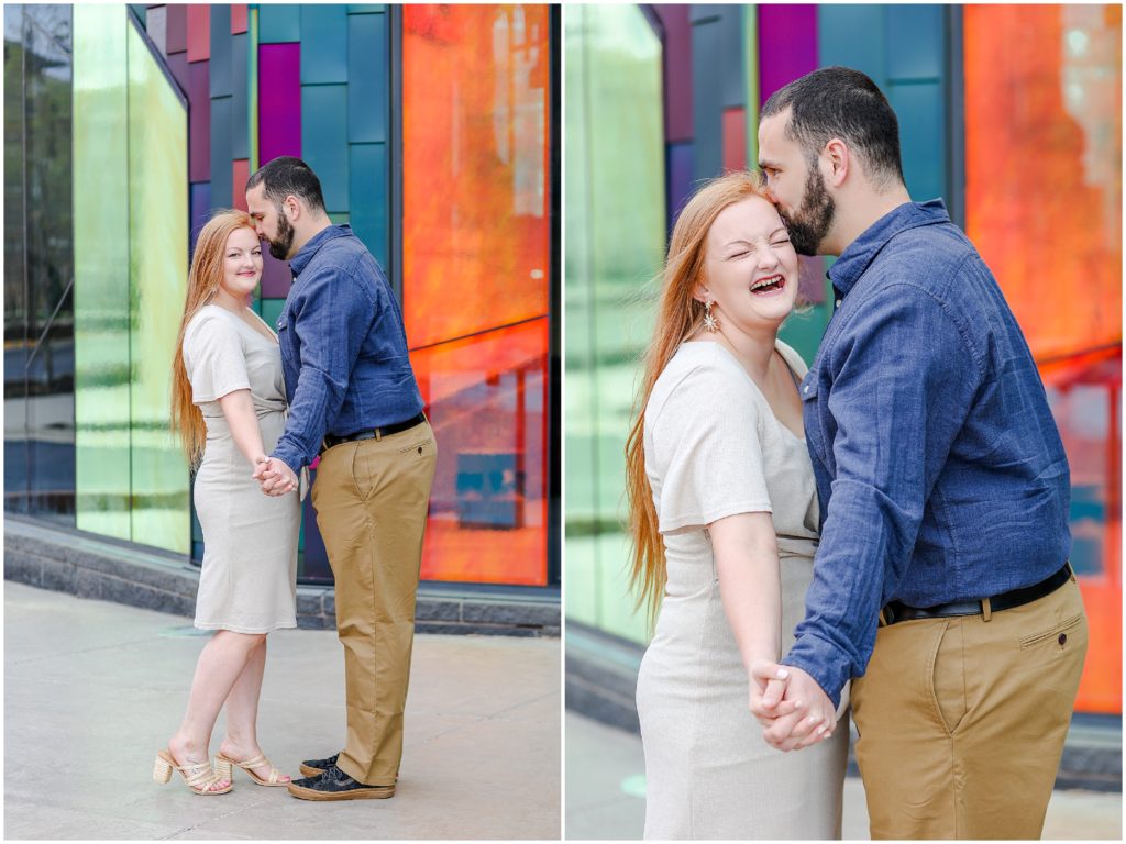 engagement photos at museum of prairiefire