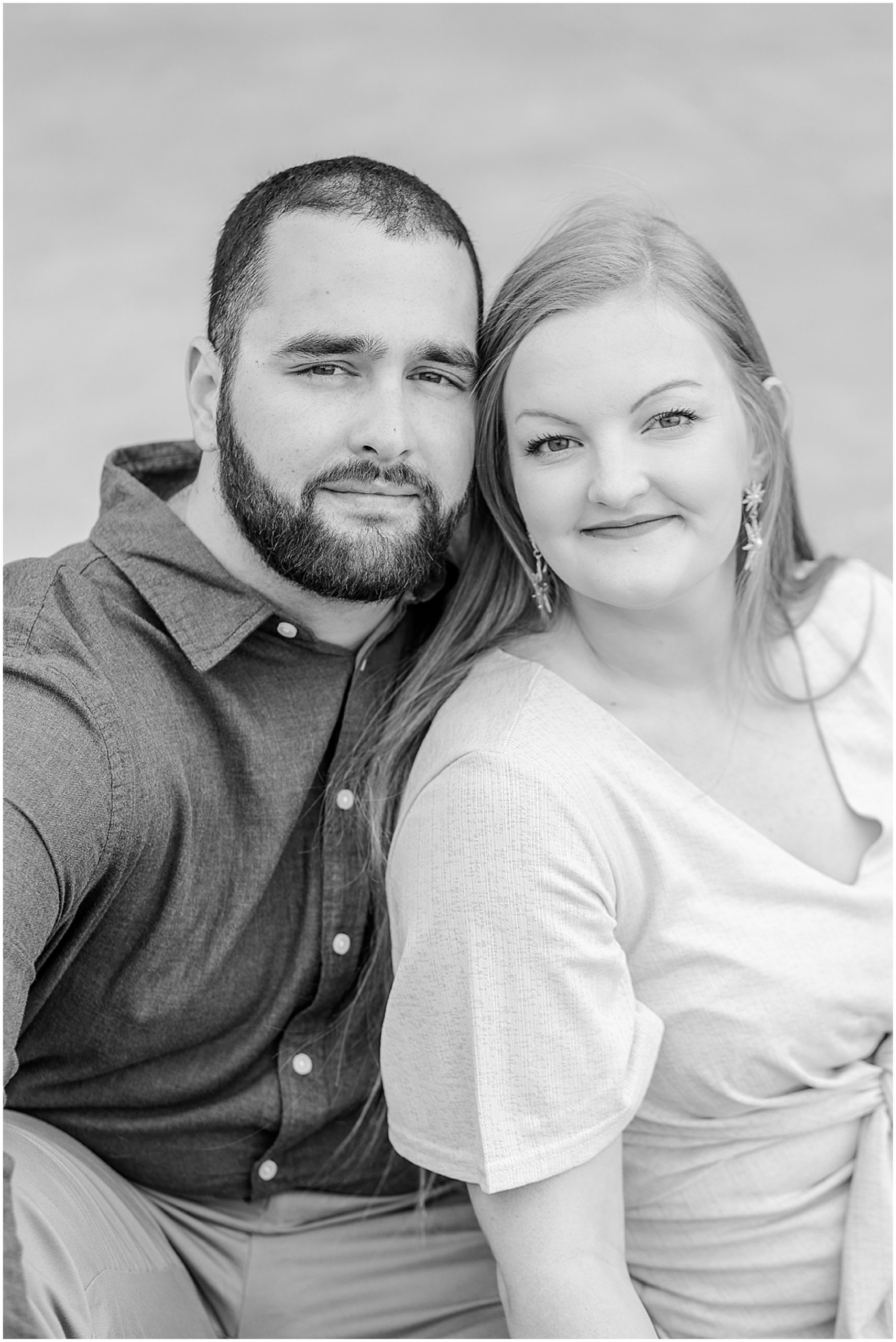 black and white photo of couple