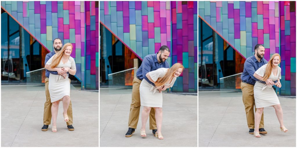 surprise bear hug pose