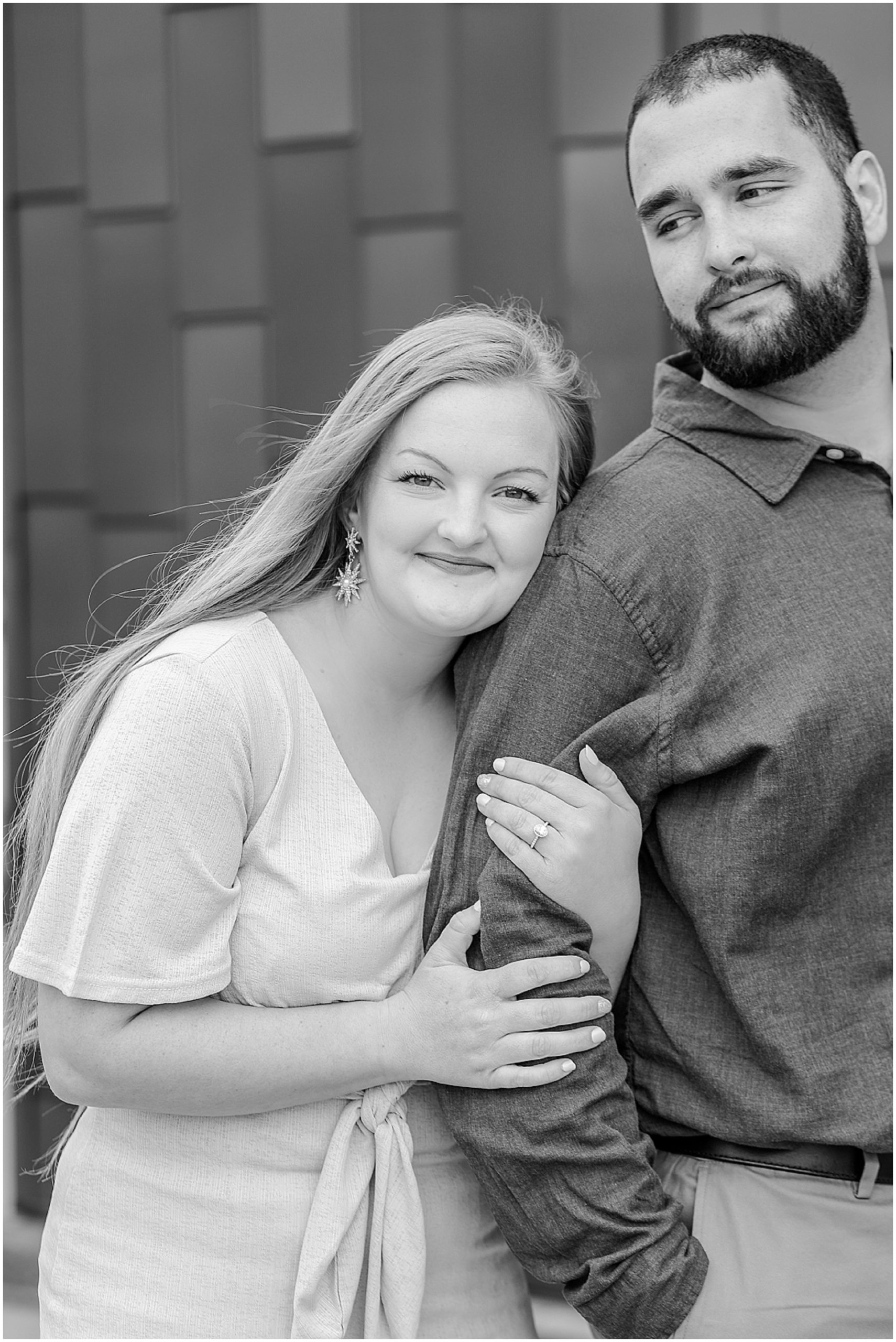 black and white engagement portraits