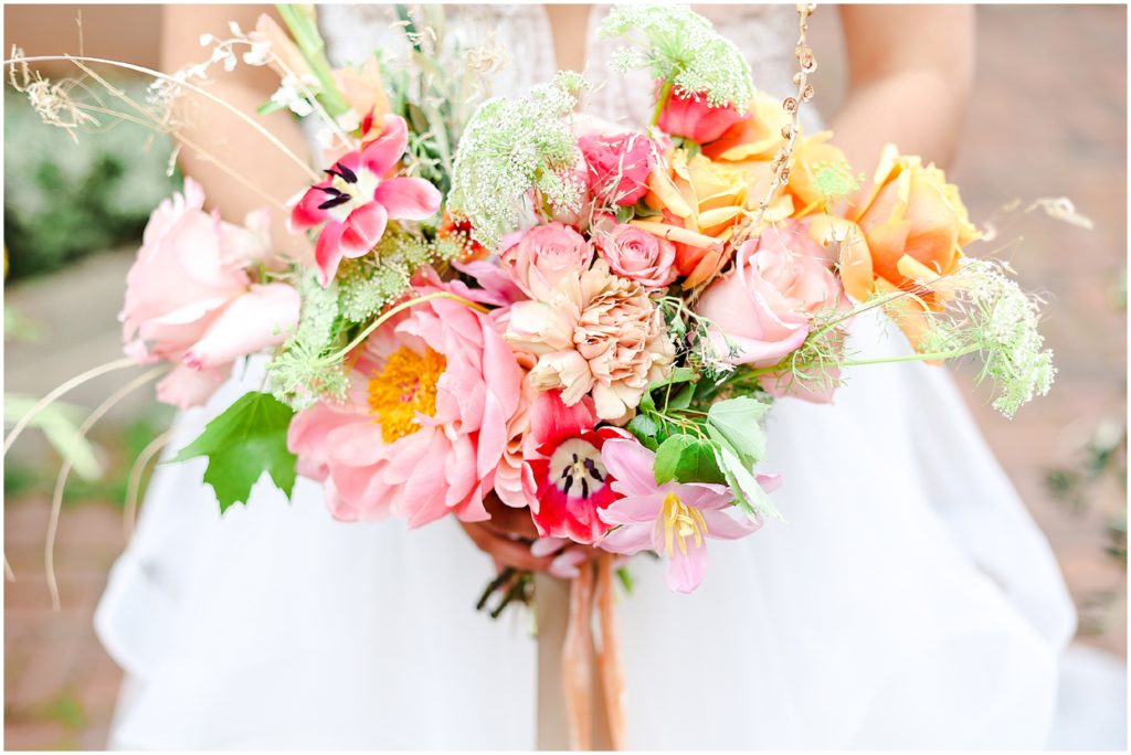 colorful wedding bouquet - spanish inspired wedding - mexican wedding - wedding floral kc flower house - mariam saifan photography
