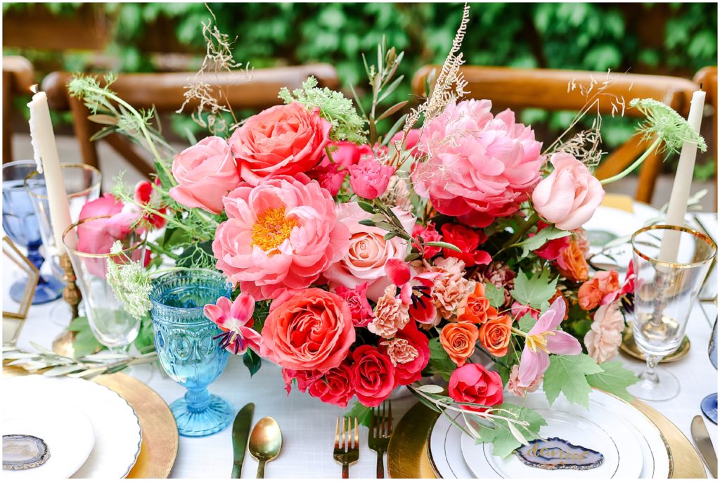 beautiful pink peony flowers - feasts of fancy - kansas city wedding - kc floral house - mariam saifan photography - spanish styled shoot - wedding inspiration - colorful wedding photography ultrapom 
