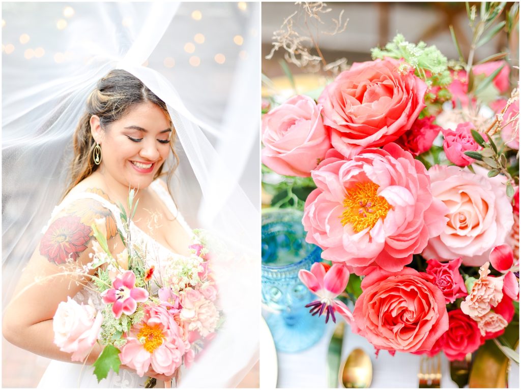 beautiful pink peony flowers - feasts of fancy - kansas city wedding - kc floral house - mariam saifan photography - spanish styled shoot - wedding inspiration - colorful wedding photography ultrapom 