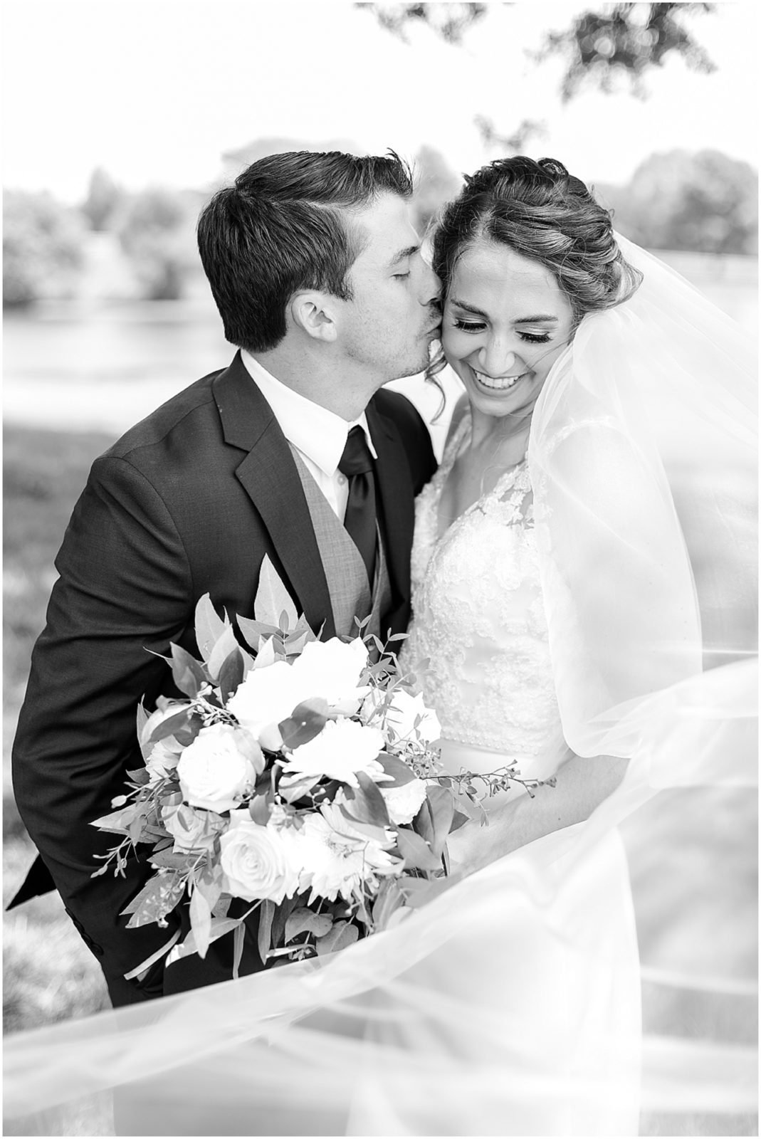 happy bride and groom photos - wedding photographer kansas city - summer wedding at mildale farms