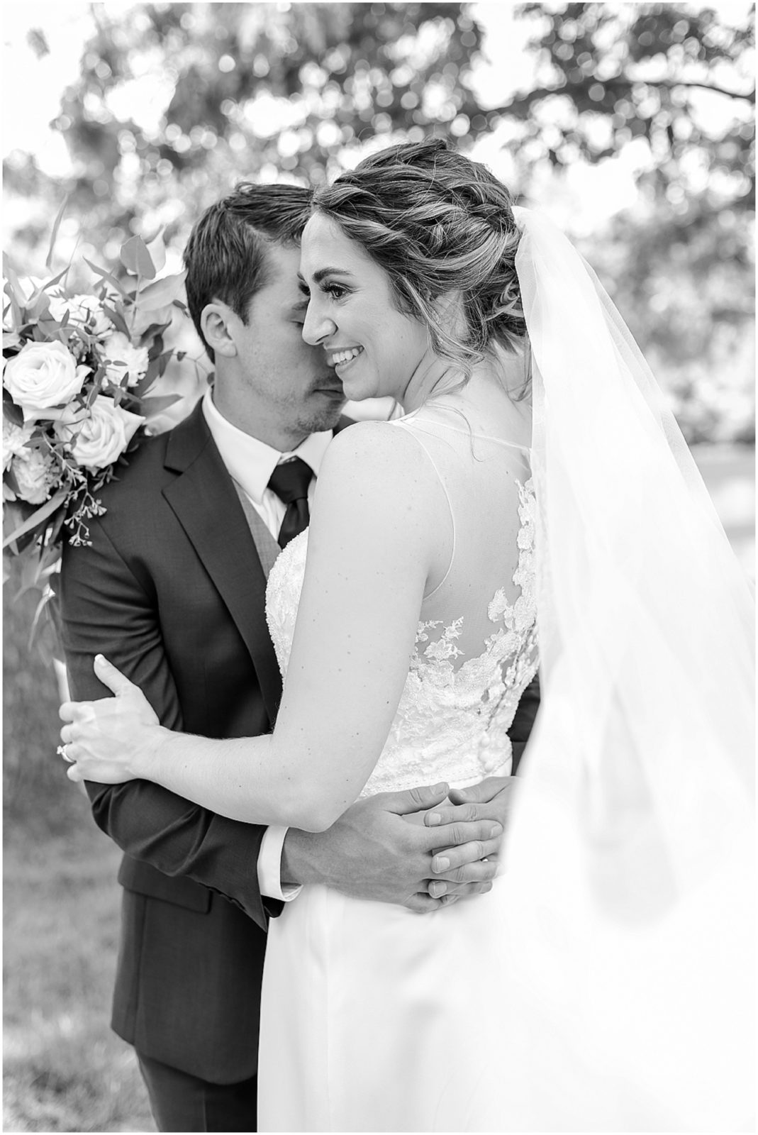 black and white wedding photo