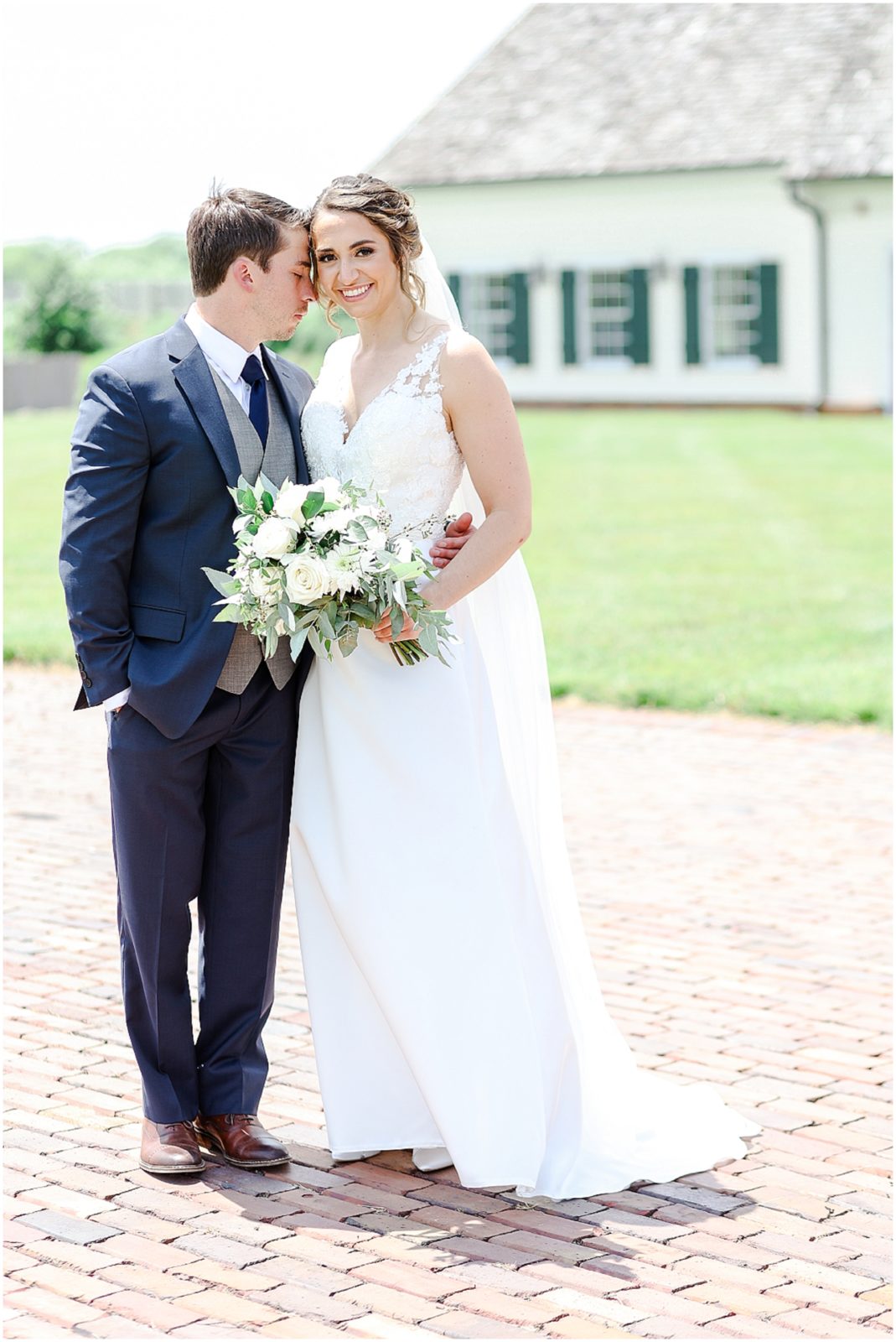 bride and groom at mildale farms