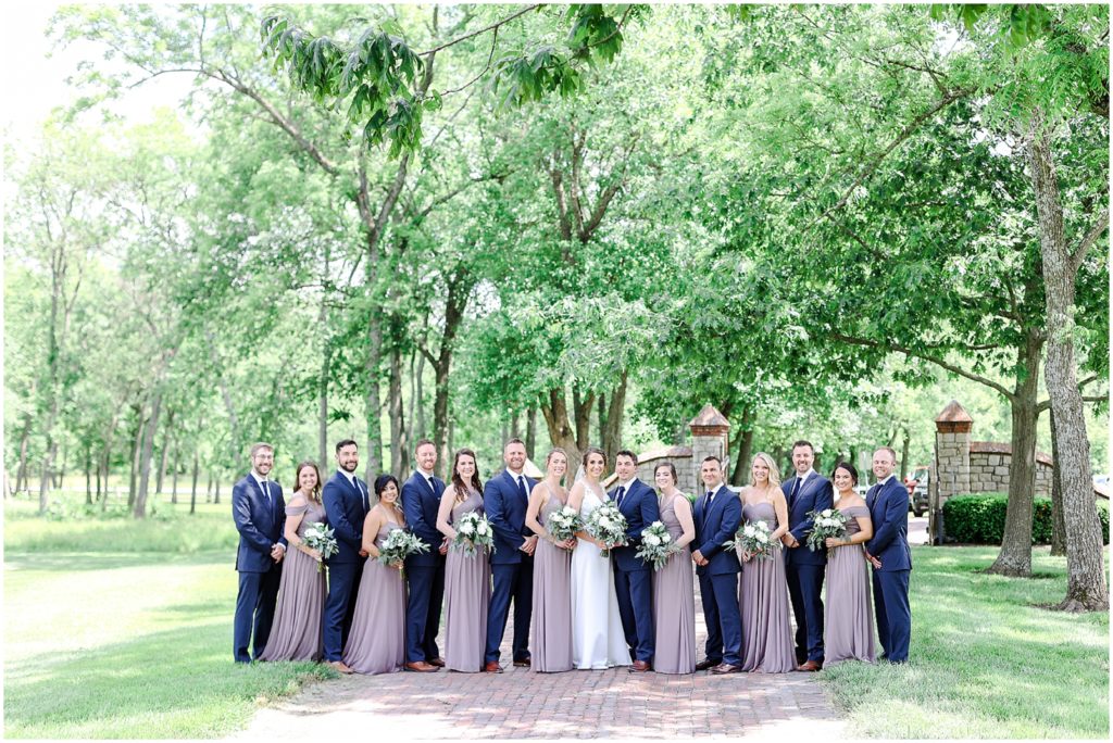 beautiful bridal party summer wedding