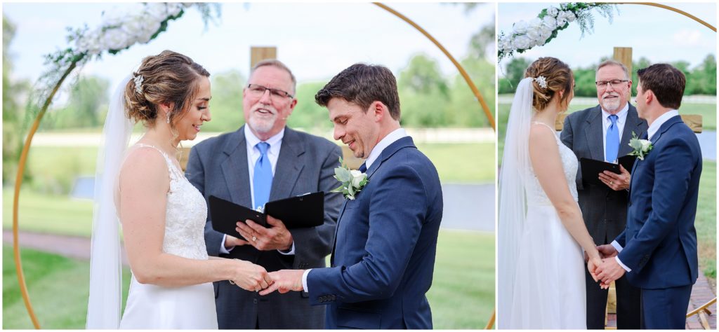 ceremony putting rings on