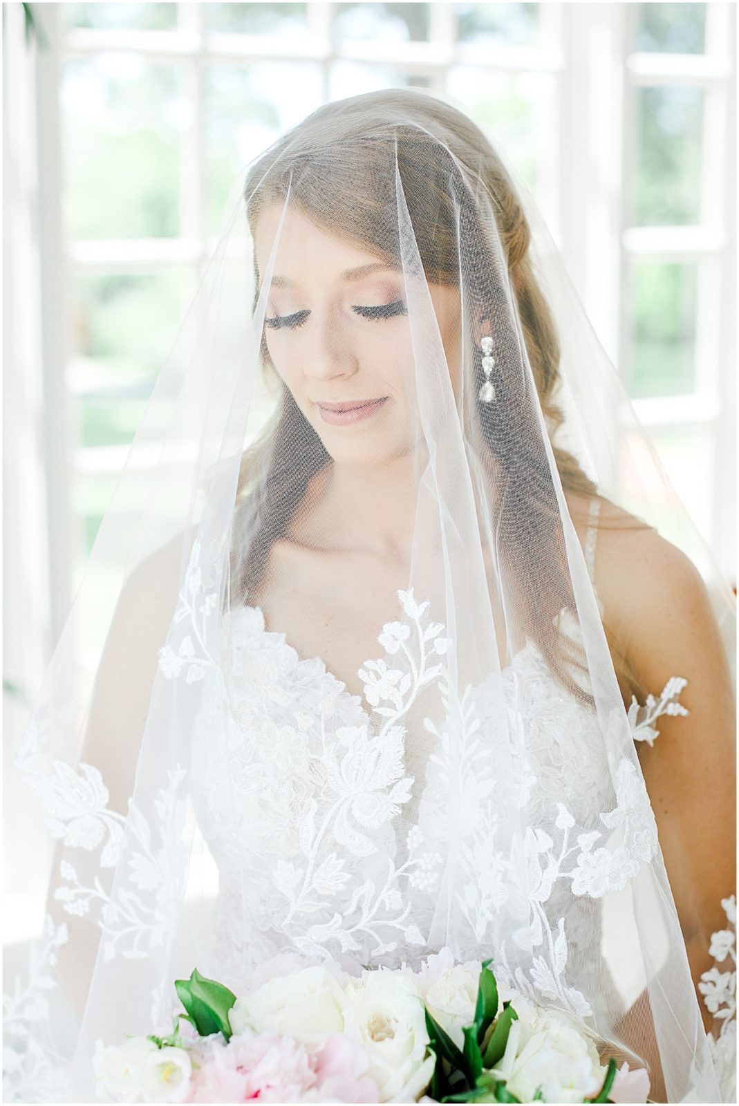 veil over bride - wedding