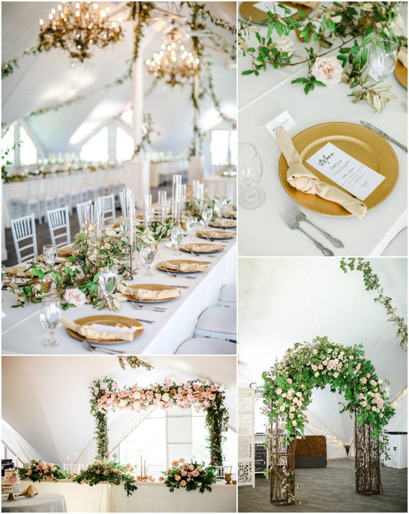 blue bouquet KC - wedding florist - longview mansion wedding reception and decoration details