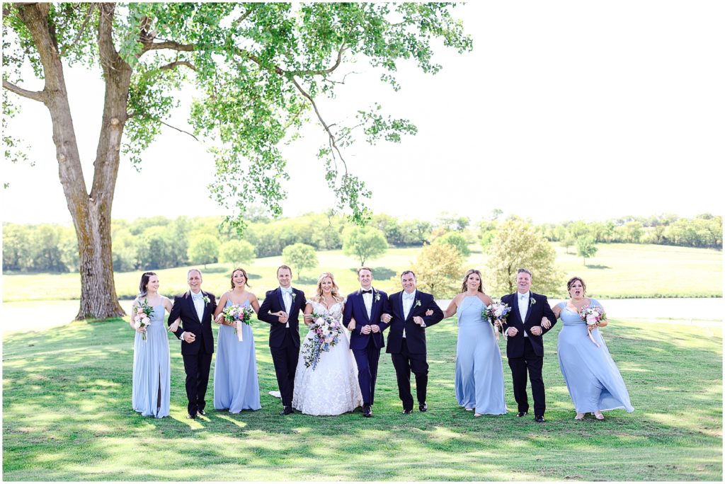 walking bridal party photos