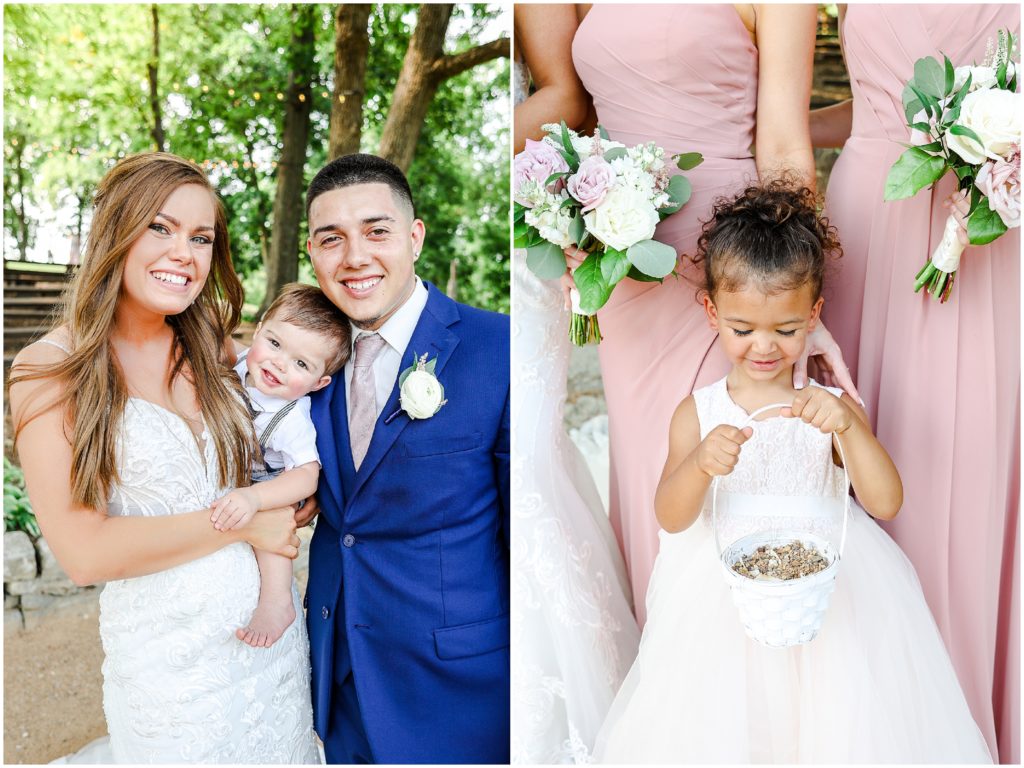 pink bridal party - what to wear for summer wedding - barn at riverbend - bridal party portraits with sarah & taylor - Kansas City wedding photographer