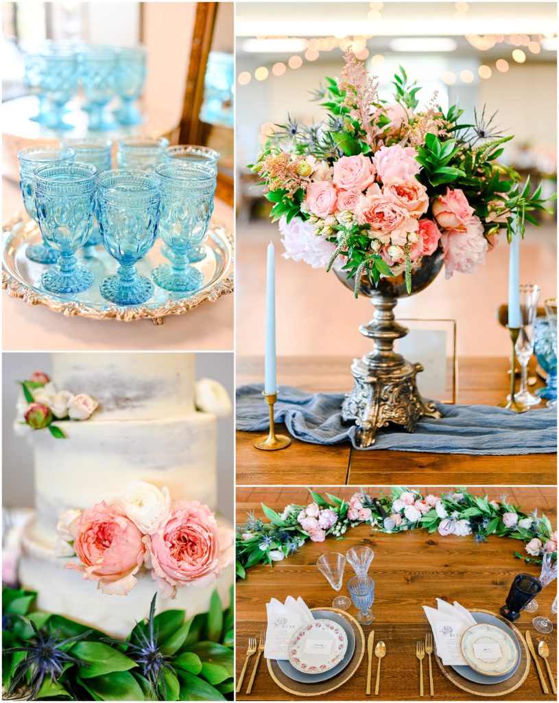 Wedding Decorations - Kansas City Wedding Photographer - Wedding Reception at Lake Mozingo - French Themed wedding with pinks and blues - Ultrapom
