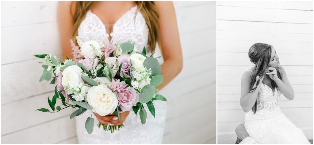 Getting Ready Portraits at the Barn at Riverbend - A Summer Wedding with Sarah & Taylor - Bride Portraits - wedding flowers 