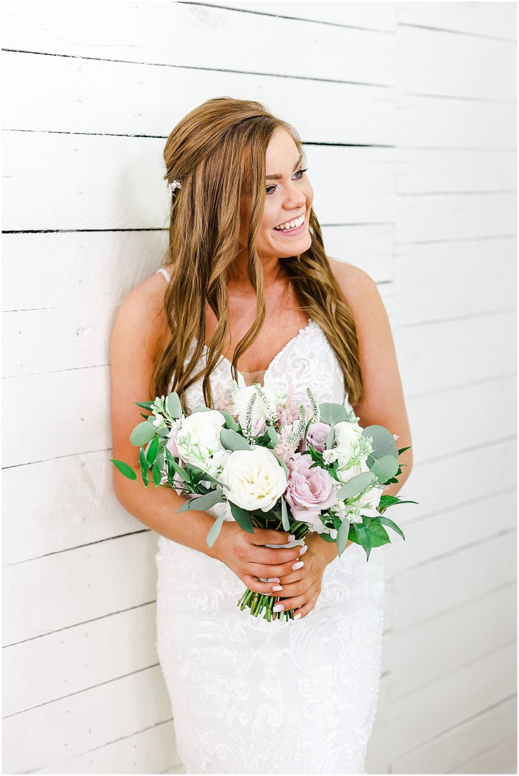 Getting Ready Portraits at the Barn at Riverbend - A Summer Wedding with Sarah & Taylor - Bride Portraits - happy bride