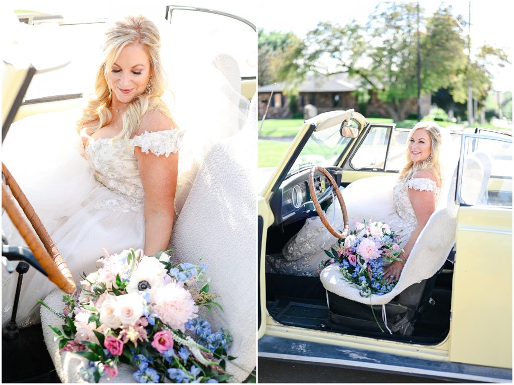 Wedding Ceremony Exit Car - Getaway Car - Yellow Old Car