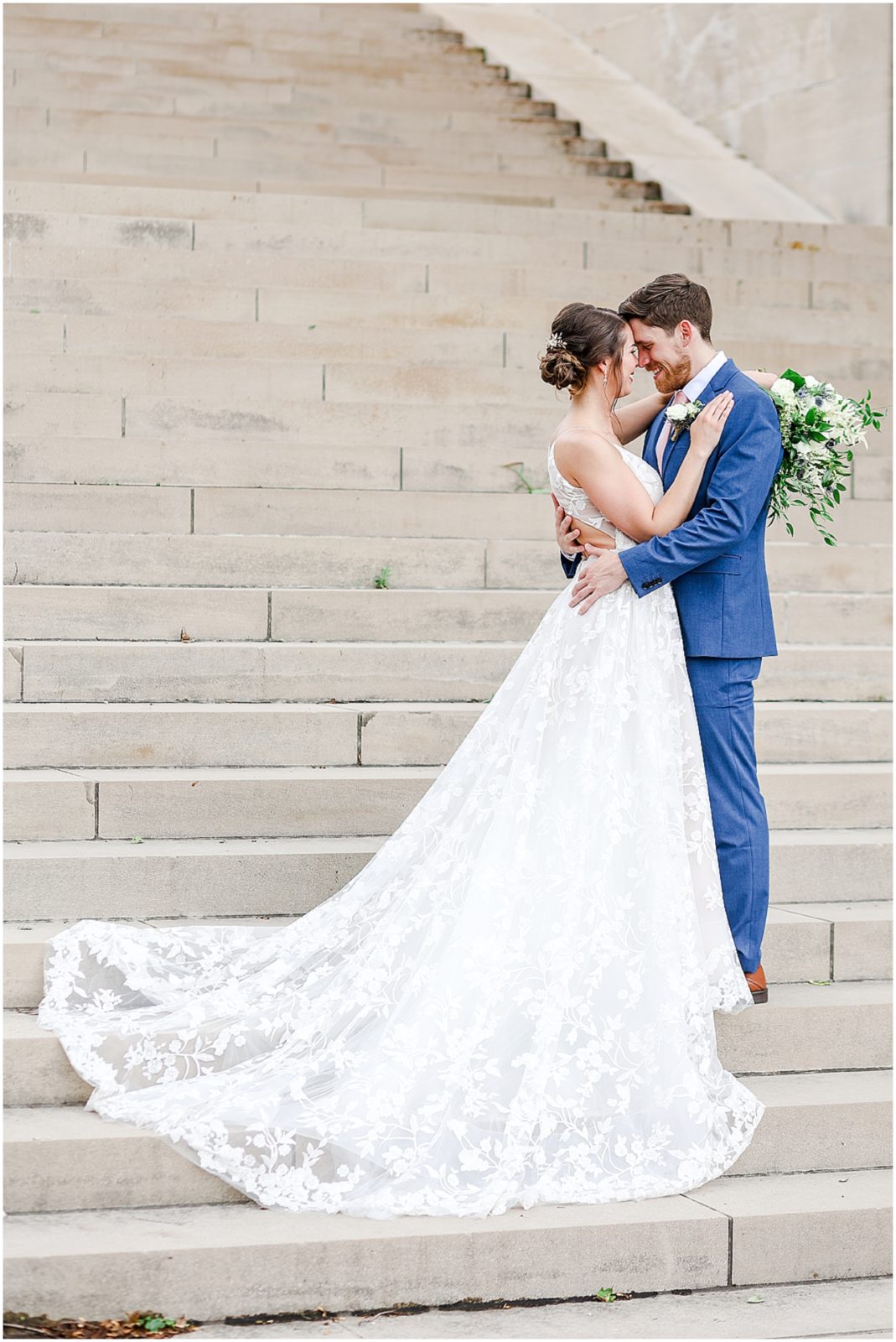 happy bride and groom - Kansas City and Missouri Wedding Photographer - KC Liberty Memorial Wedding Photos - Bride & Groom Portraits - Wedding Photos 