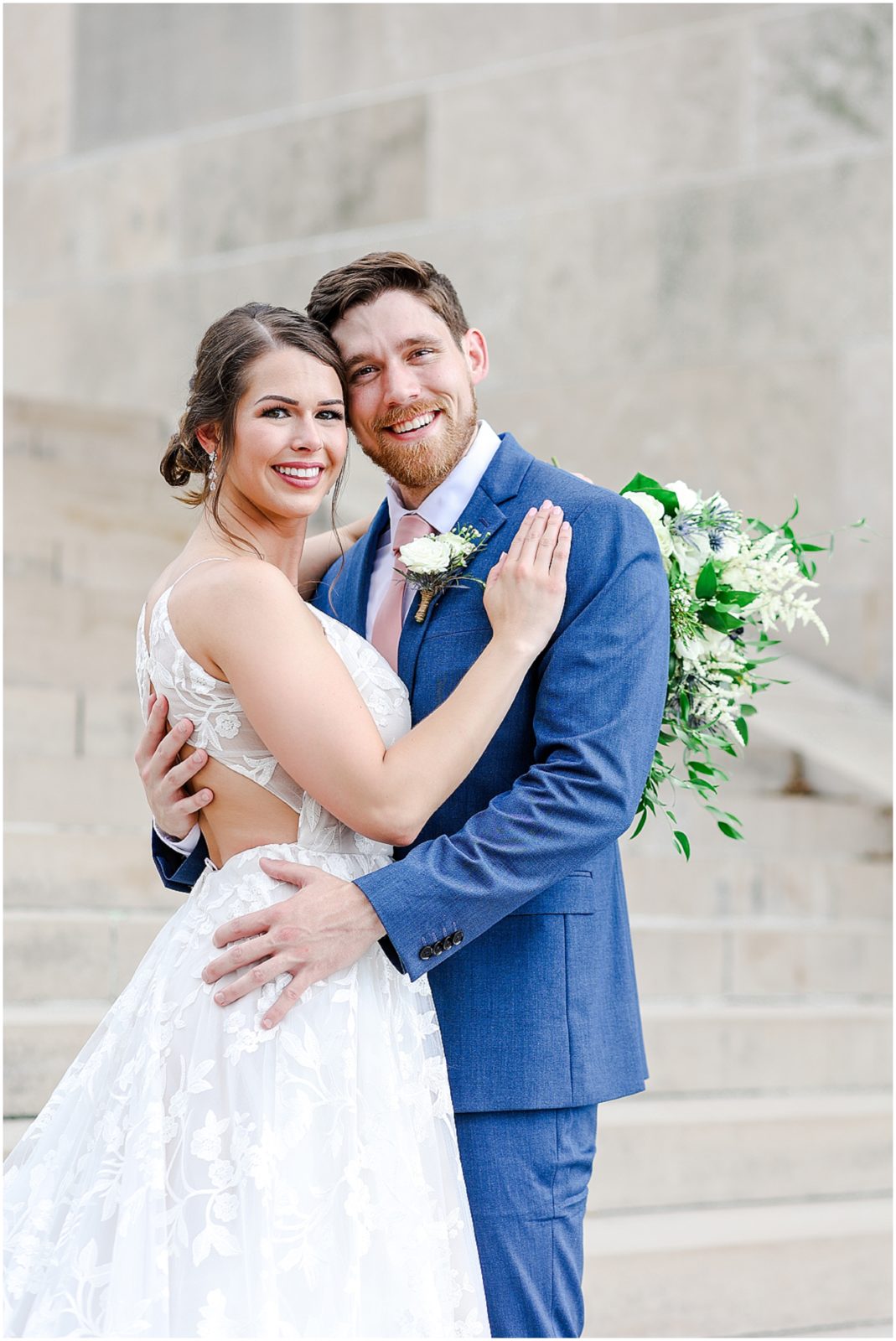 beautiful bride and groom - Kansas City and Missouri Wedding Photographer - KC Liberty Memorial Wedding Photos - Bride & Groom Portraits - Wedding Photos 