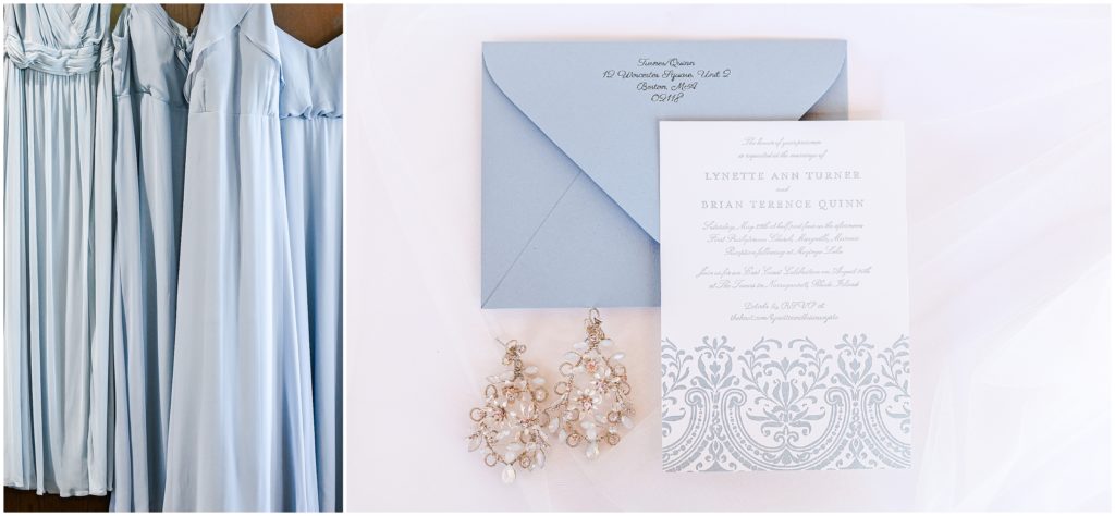 wedding invitations - french themed wedding blue and pink