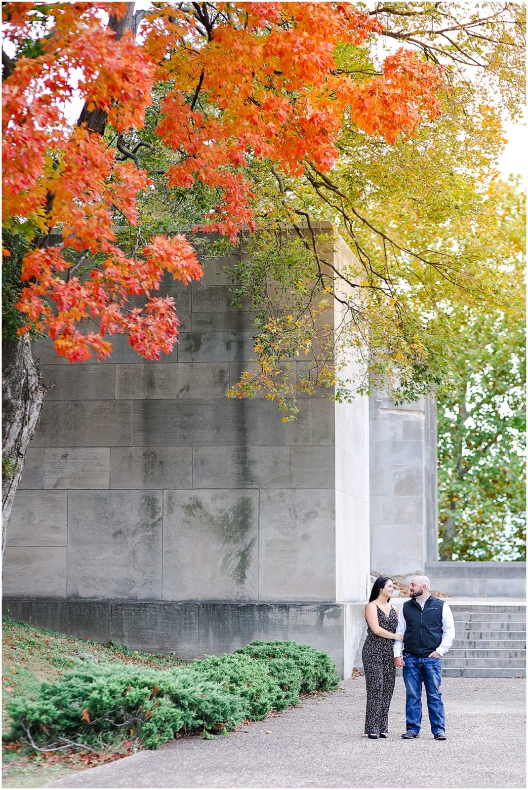 Kansas City Engagement Photos at Liberty Memorial - Fall Photos 
