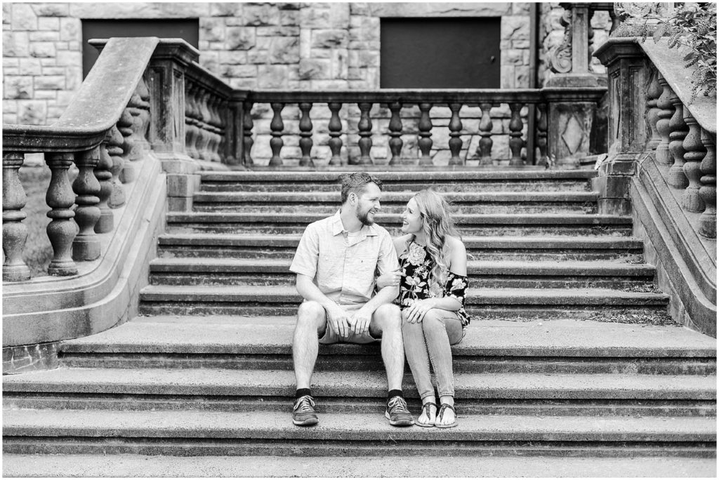 haunted house engagement photos in kansas 